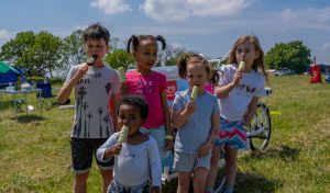 A variety of ice cream flavours on offer, including strawberry cheesecake, brownie, pistachio and caramel.